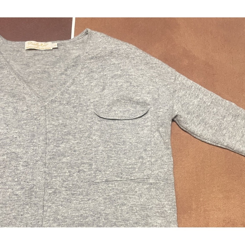 Paisley Road Grey Cashmere Crewneck Sweater Size S Cozy Lightweight Classic - Picture 3 of 8
